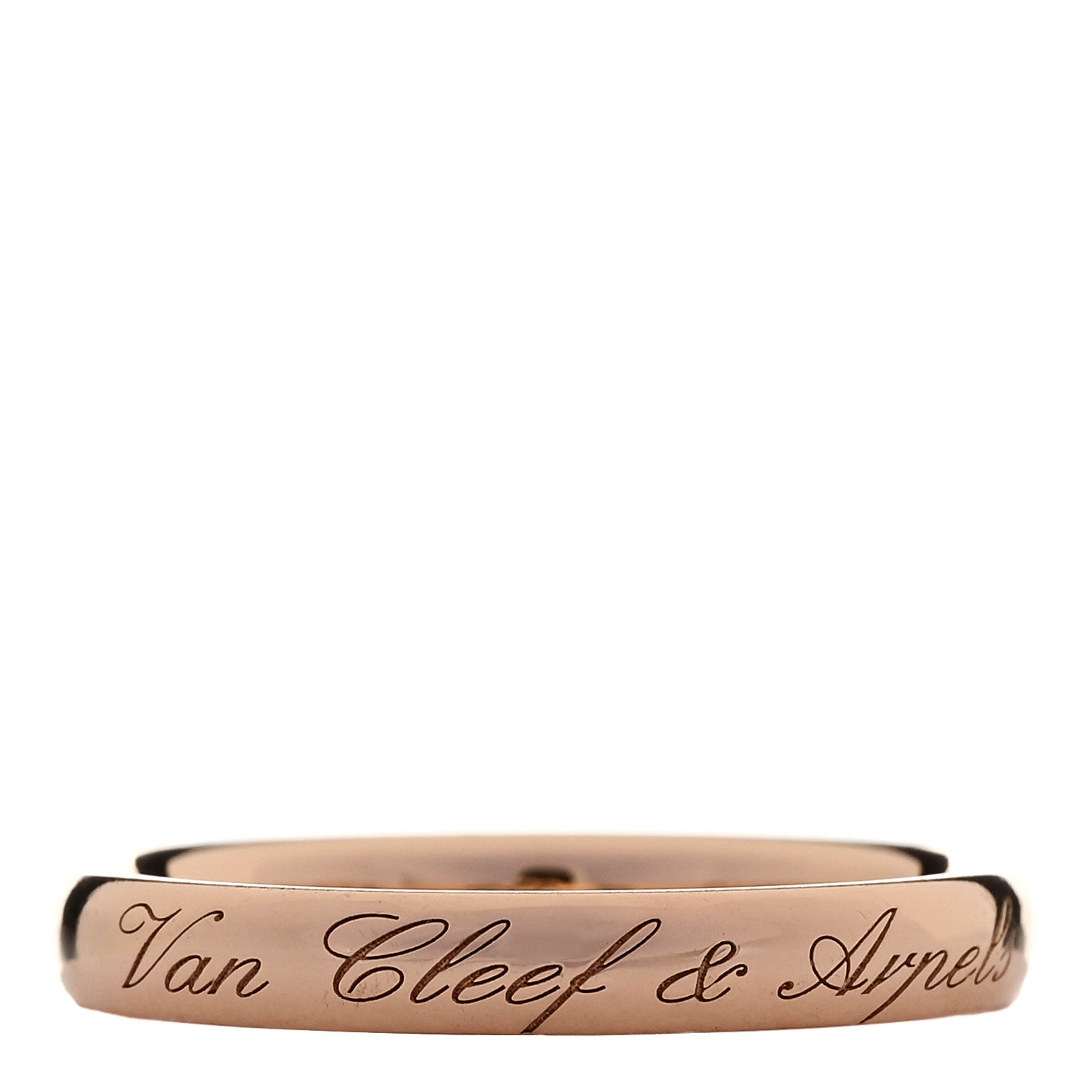 Van Cleef & Arpels 18K Rose Gold Tendrement Signature Wedding Band Ring 58 8.5 1 of 6