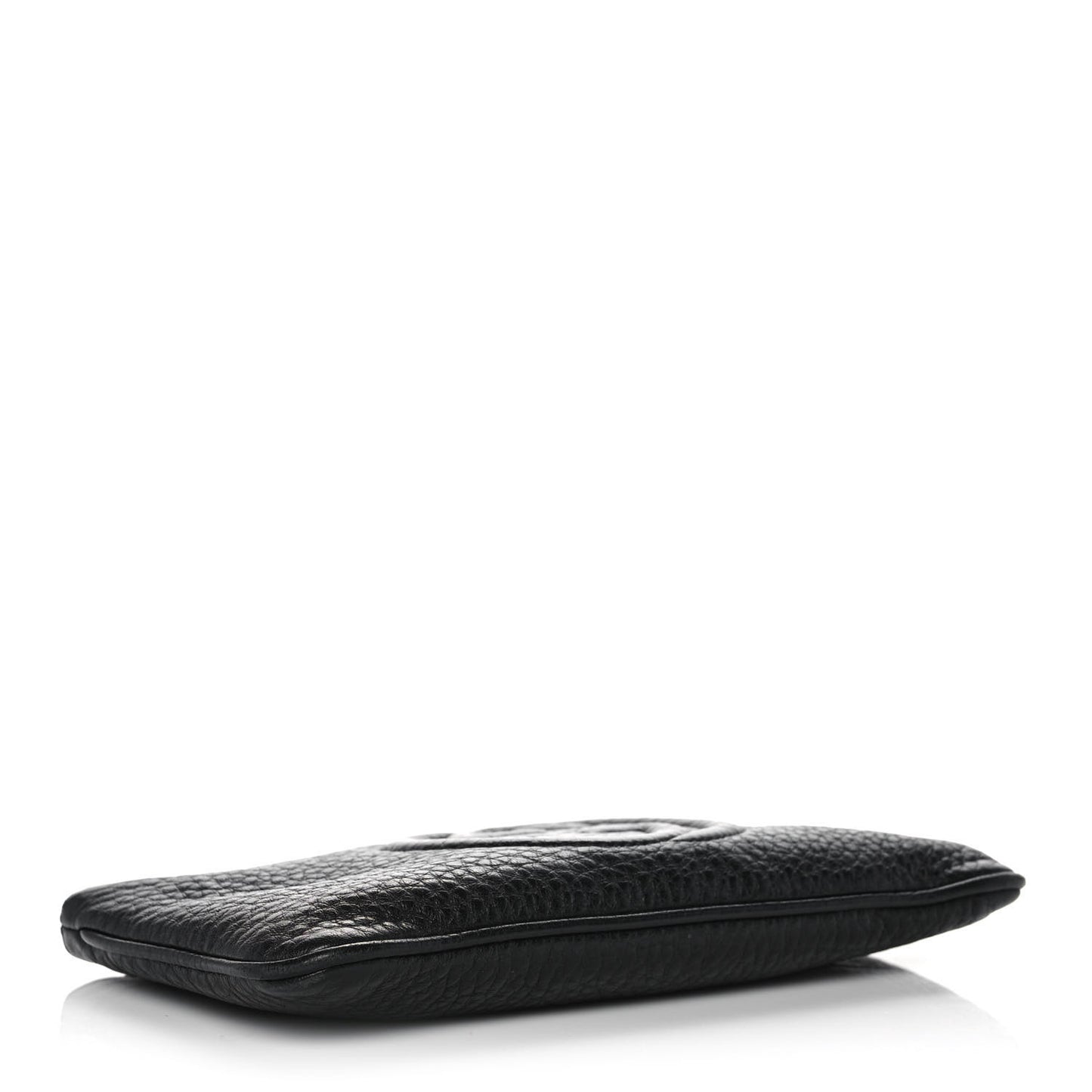 Pebbled Calfskin Soho Wristlet Black