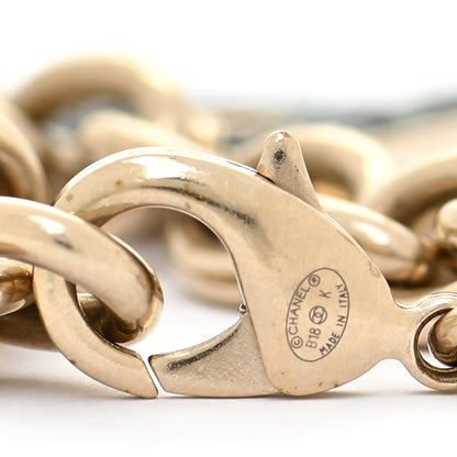 Chanel Crystal Logo Bracelet Black Gold 4 of 5
