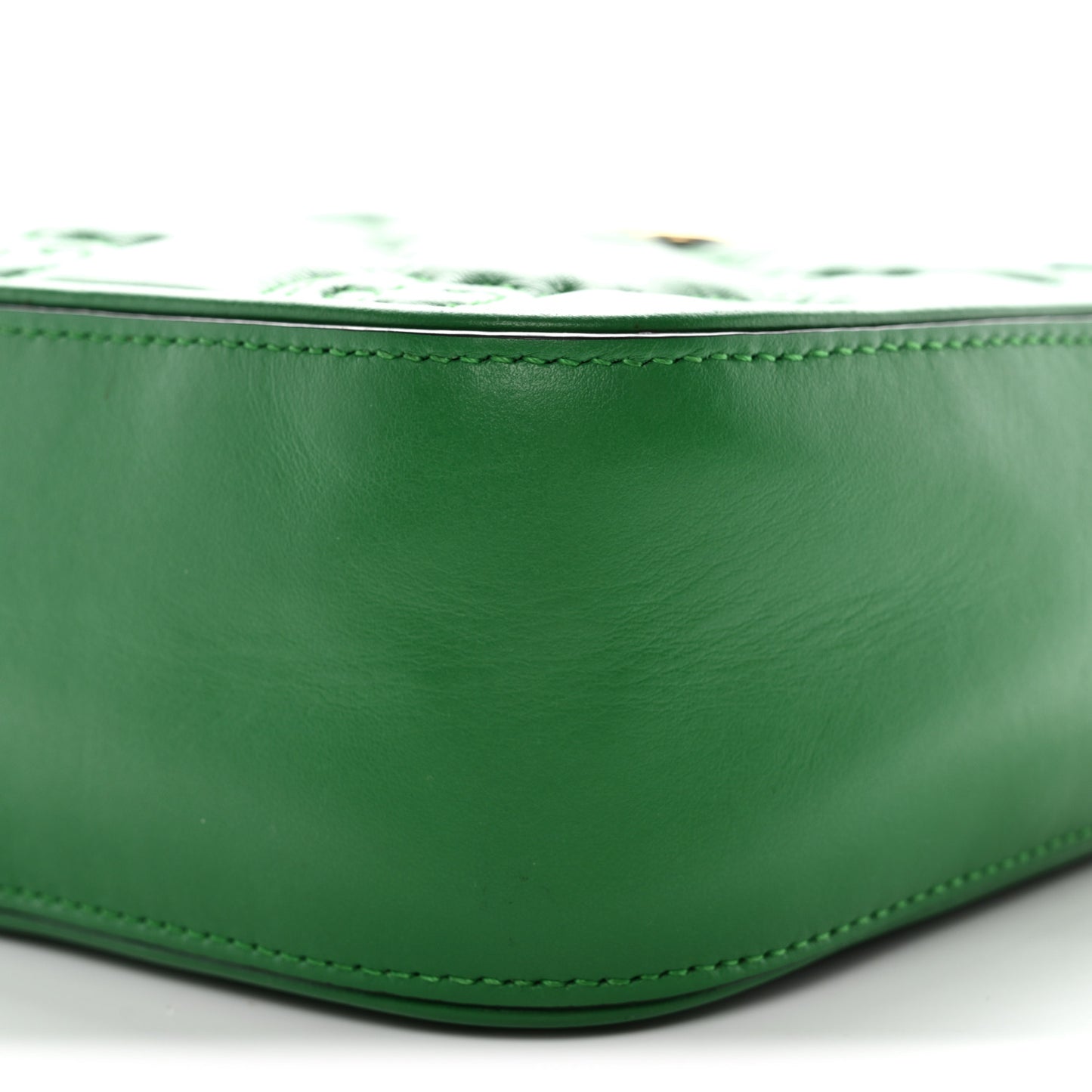 Calfskin GG Matelasse Shoulder Bag Spring Green Natural