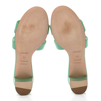 Hermes Epsom Oasis Sandals 38 Malachite 5 of 8
