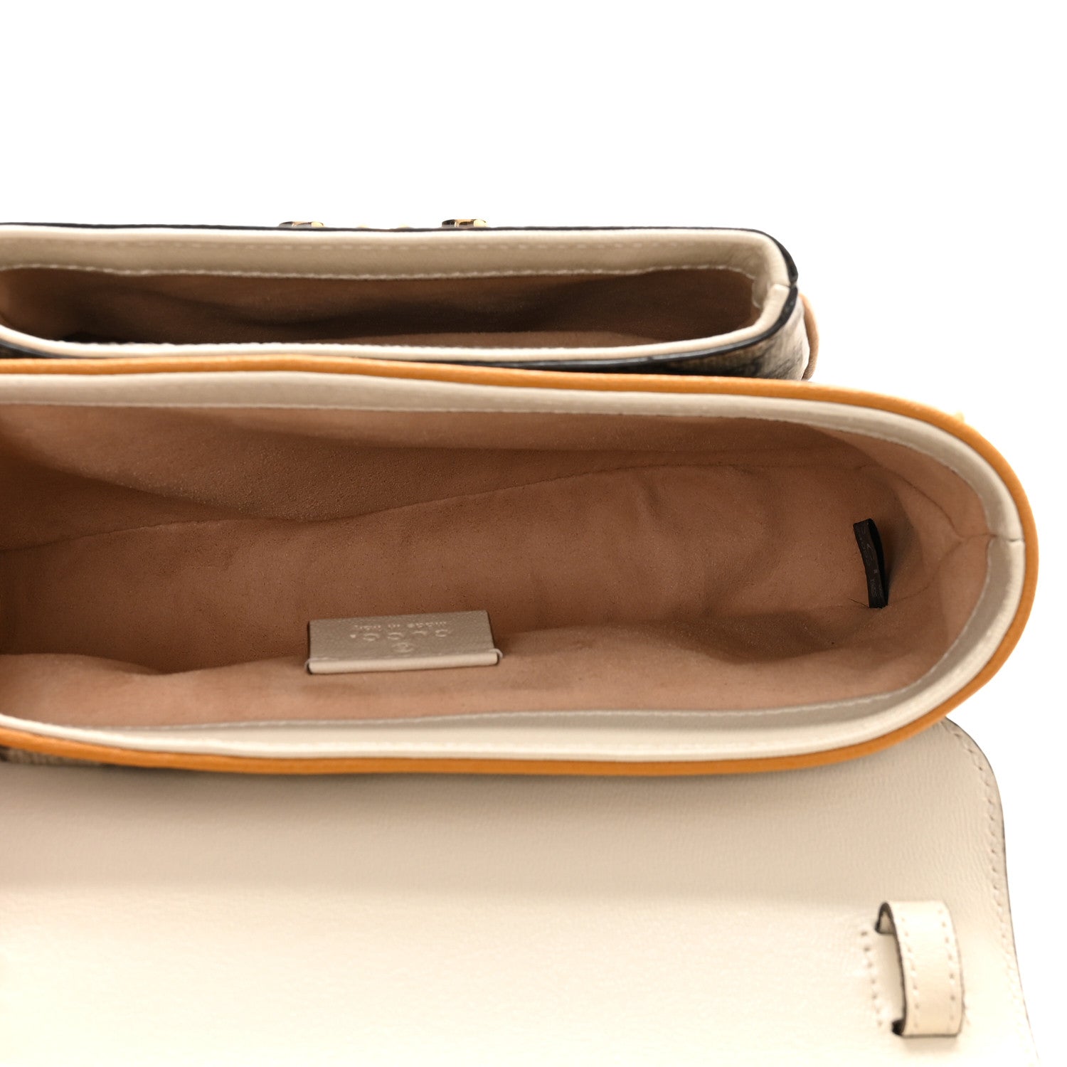 Gucci GG Supreme Monogram Calfskin Mini Padlock Flap Pocket Shoulder Bag Beige Mystic White Sun Oil 5 of 10