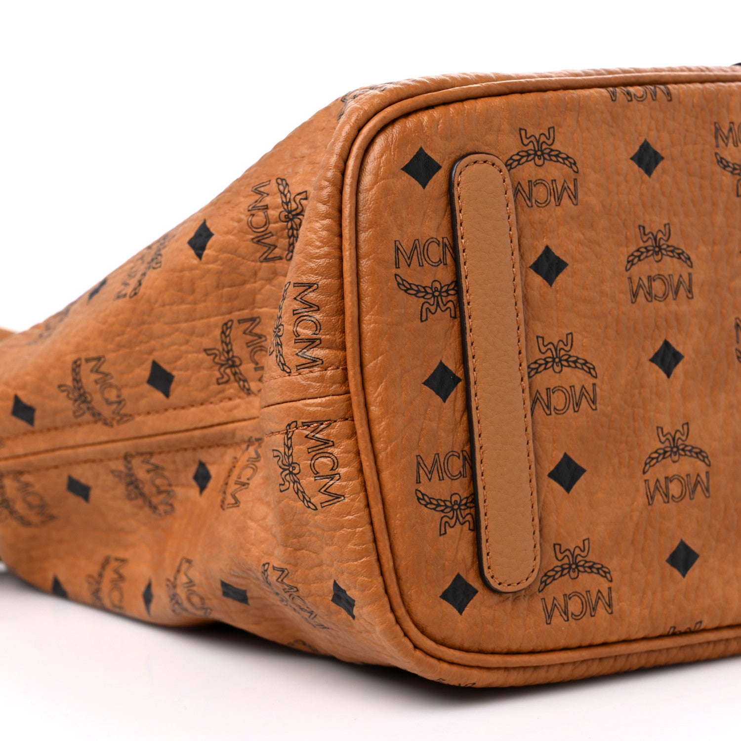 MCM Visetos Medium Liz Reversible Shopper Tote Cognac 7 of 13