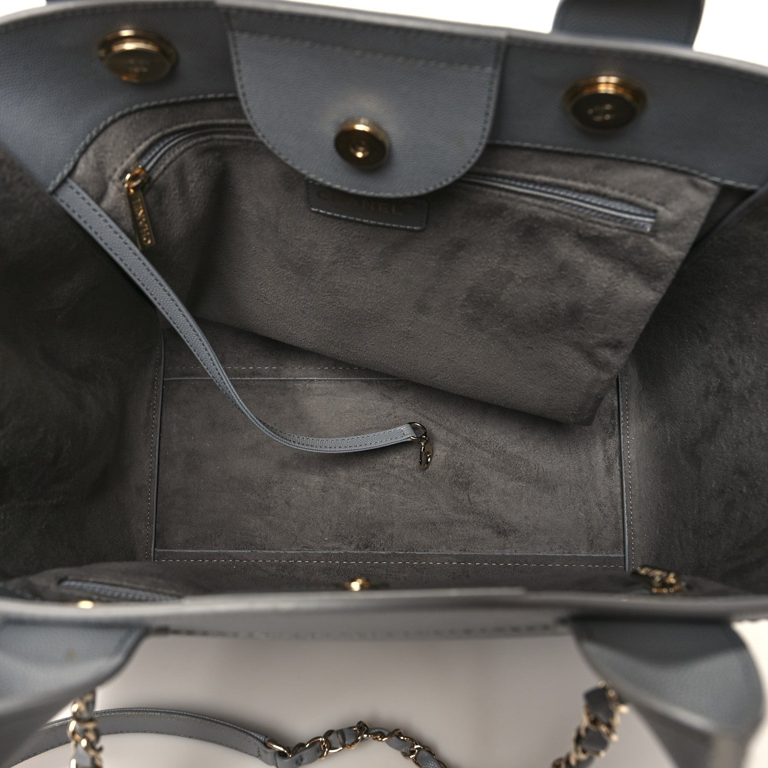 Chanel Caviar Studded Small Deauville Tote Grey 5 of 14