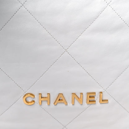 Chanel Shiny Calfskin Quilted Large Chanel 22 White 9 of 13