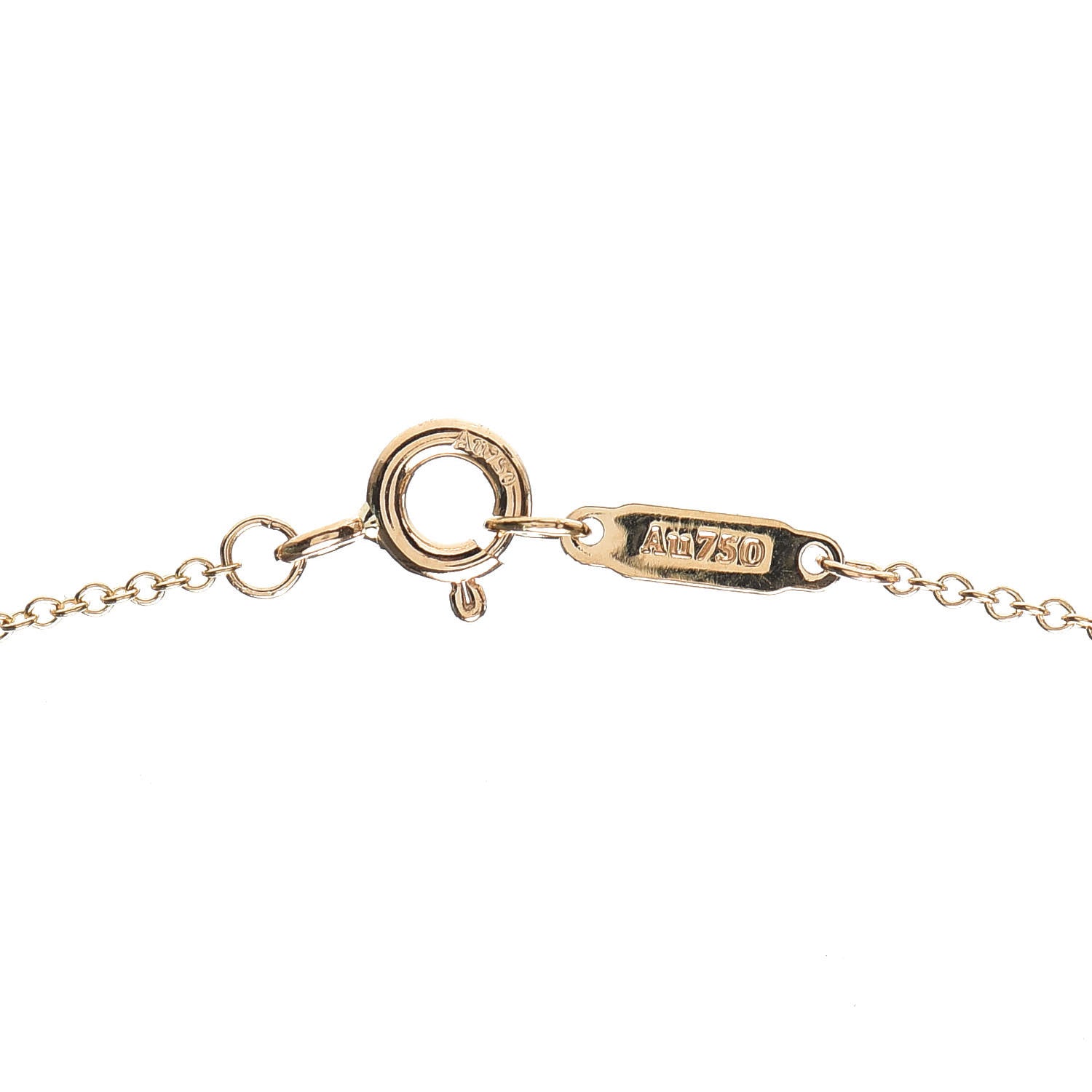 Tiffany 18K Yellow Gold Diamond Fleur de Lis Key Bar Pendant Necklace 4 of 6