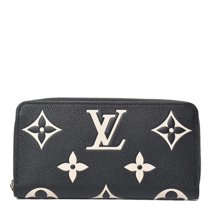 Louis Vuitton Empreinte Monogram Giant Zippy Wallet Black Beige 1 of 8