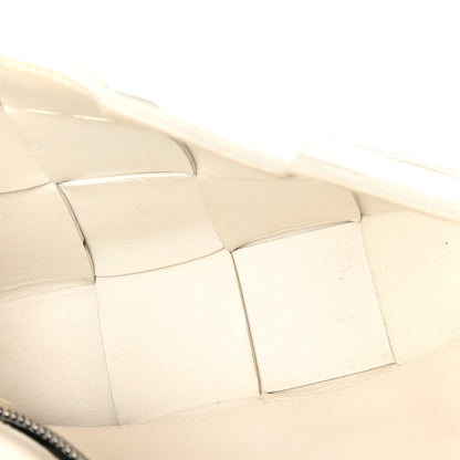 Bottega Veneta Lambskin Maxi Intrecciato Cassette Crossbody Bag White 5 of 9