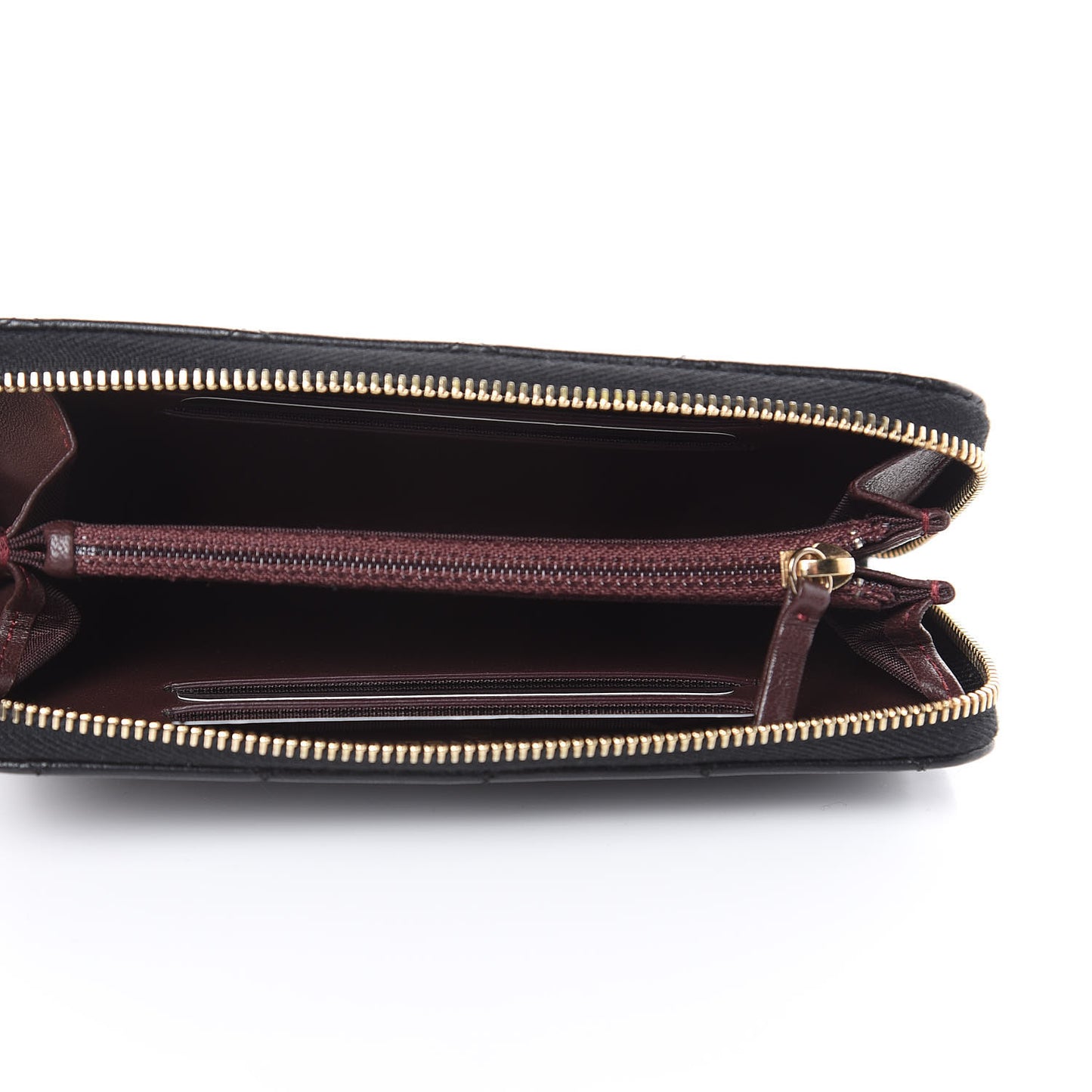 Lambskin Quilted Small Trendy CC Zip Around Wallet Black