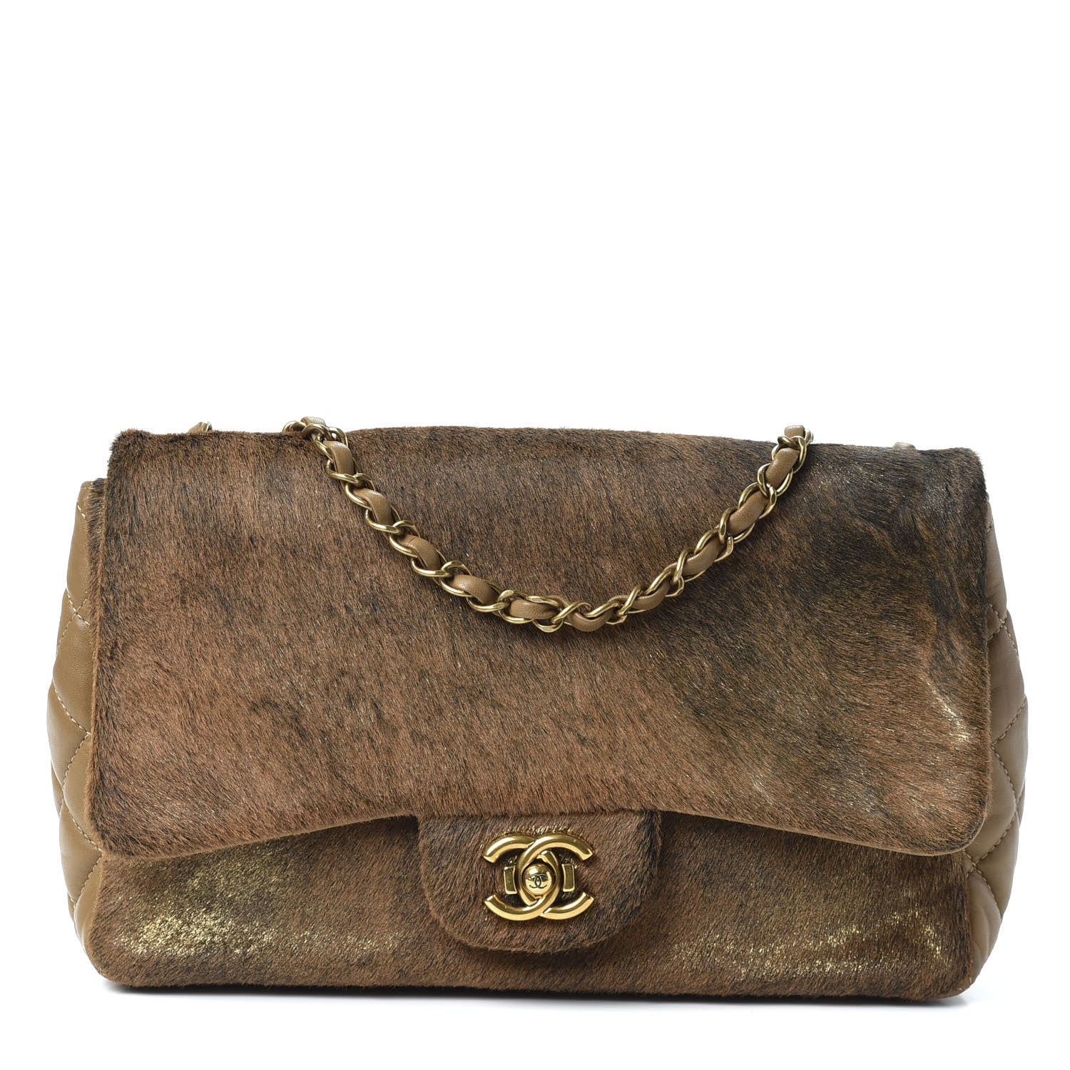 Chanel Pony Hair Lambskin Medium Paris Dallas Single Flap Brown 1 of 9