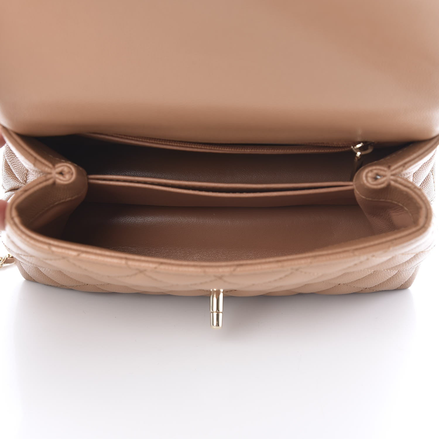 Chanel Caviar Quilted Lizard Embossed Mini Coco Handle Flap Brown 6 of 11