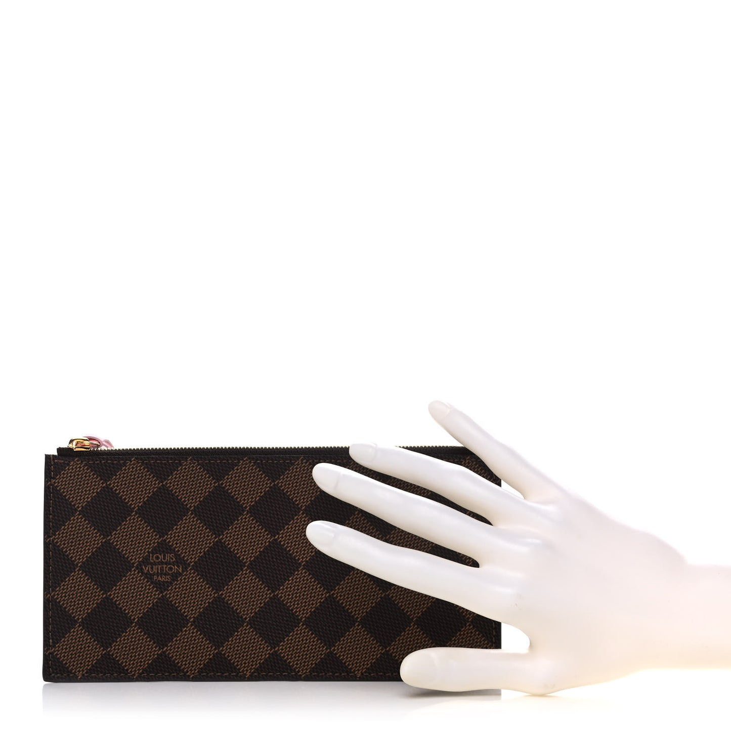 Damier Ebene Studded Felicie Chain Wallet Zippered Insert