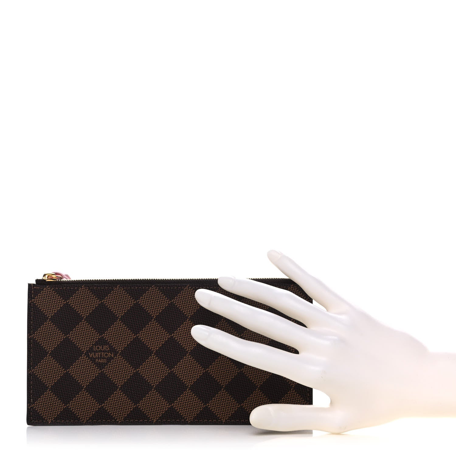 Louis Vuitton Damier Ebene Studded Felicie Chain Wallet Zippered Insert 2 of 6