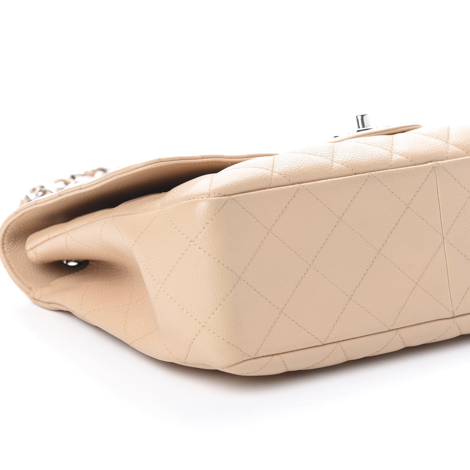 Chanel Caviar Quilted Jumbo Single Flap Beige Clair 9 of 10