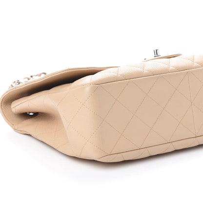Chanel Caviar Quilted Jumbo Single Flap Beige Clair 9 of 10