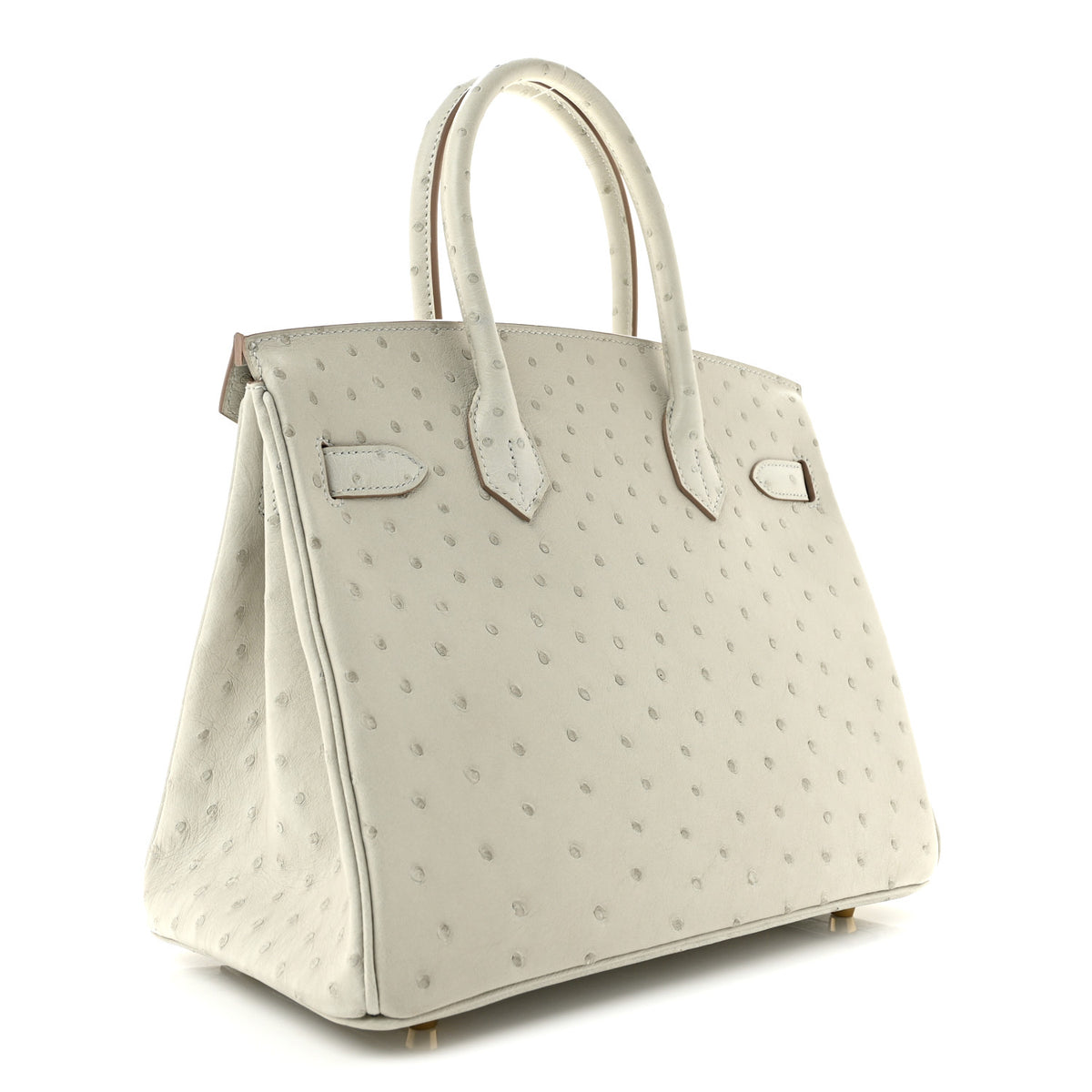 Ostrich Birkin 30 Gris Perle
