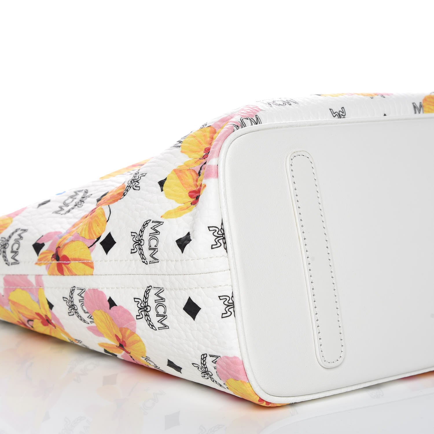 MCM Visetos Medium Anya Essential Floral Print Shopper Tote White 6 of 10