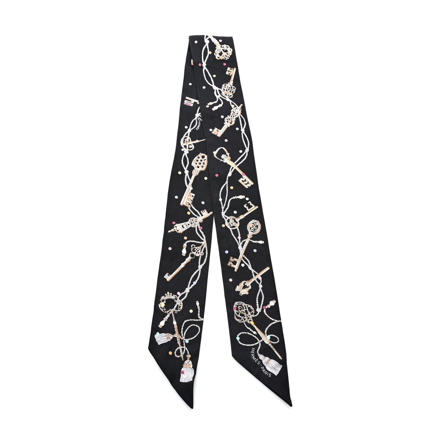 Silk Les Cles A Pois Twilly Black Beige Rose Multicolor