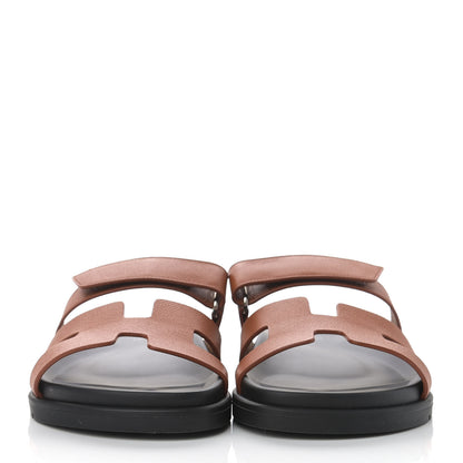 Hermes Epsom Womens Chypre Sandals 39.5 Natural 2 of 12