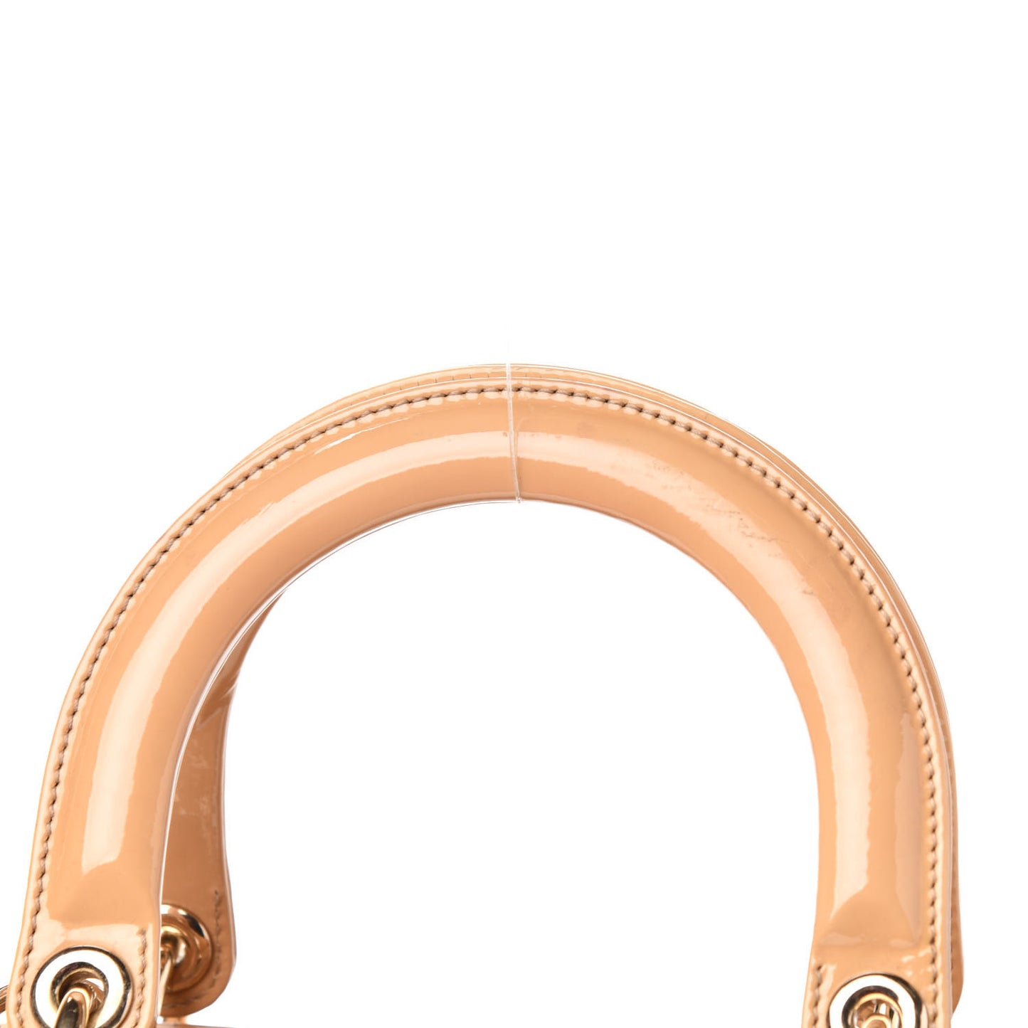 Patent Cannage Medium Lady Dior Beige
