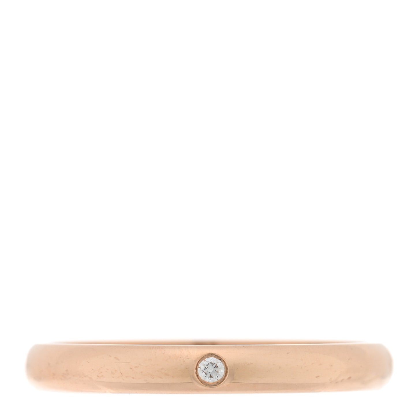 18K Pink Gold Diamond 2.6mm 1895 Wedding Band Ring 54 6.75