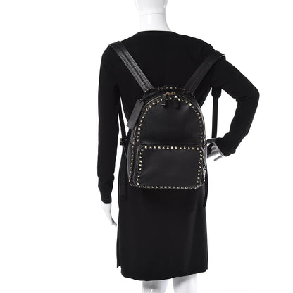 Valentino Garavani Grained Calfskin Medium Rockstud Backpack Black 2 of 8