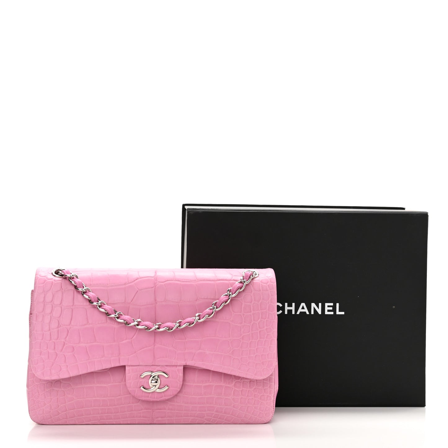 Alligator Jumbo Double Flap Pink