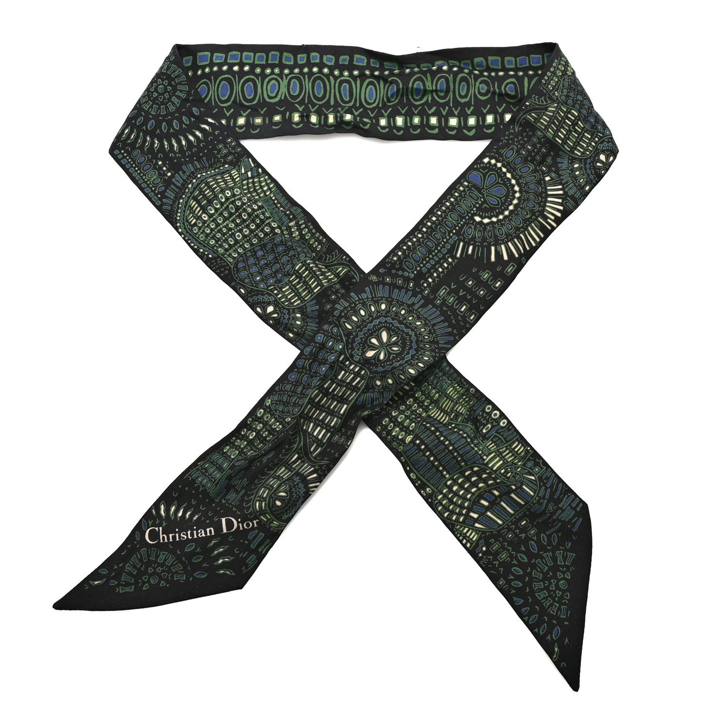 Silk Animals Mitzah Scarf Green