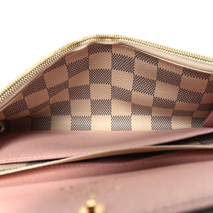 Louis Vuitton Damier Azur Emilie Wallet Rose Ballerine 5 of 11