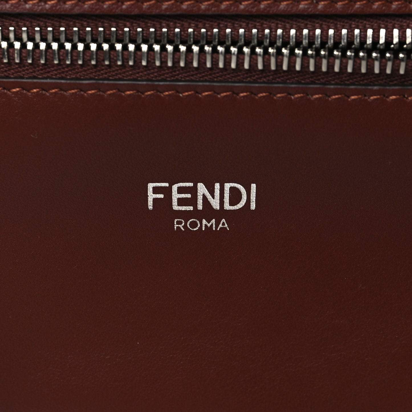 Cuoio Romano Vitello Cover Glazed Fabric Bi-Color FF 1974 Mini Peekaboo I SEE U Satchel Ghianda Grezzo