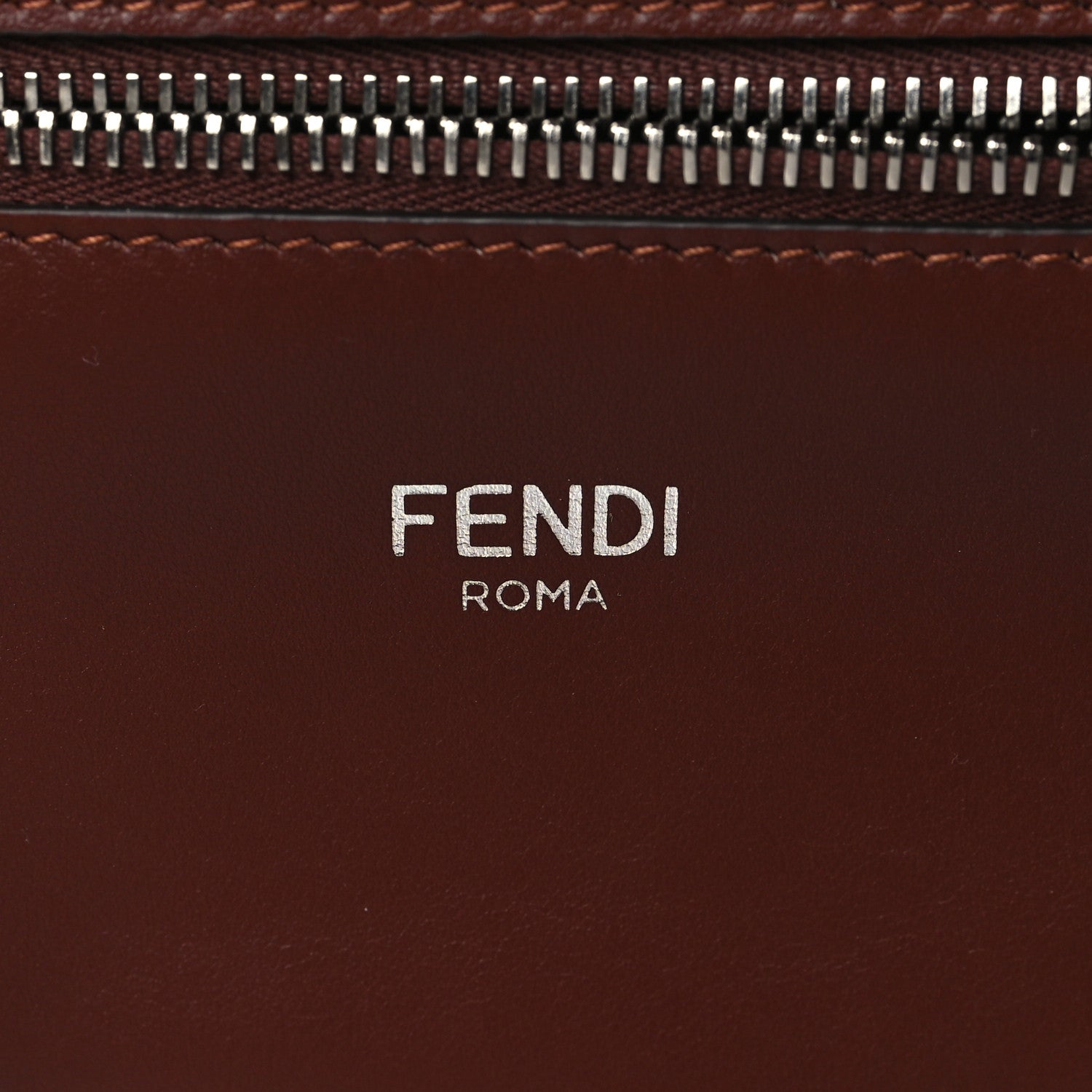 Fendi Cuoio Romano Vitello Cover Glazed Fabric Bi-Color FF 1974 Mini Peekaboo I SEE U Satchel Ghianda Grezzo 7 of 11