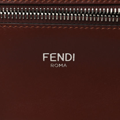 Fendi Cuoio Romano Vitello Cover Glazed Fabric Bi-Color FF 1974 Mini Peekaboo I SEE U Satchel Ghianda Grezzo 7 of 11