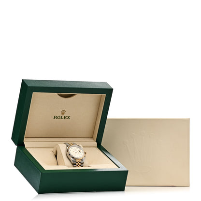 Rolex Stainless Steel 18K Yellow Gold Diamond 36mm Oyster Perpetual Datejust Watch Golden Palm 126233 5 of 5