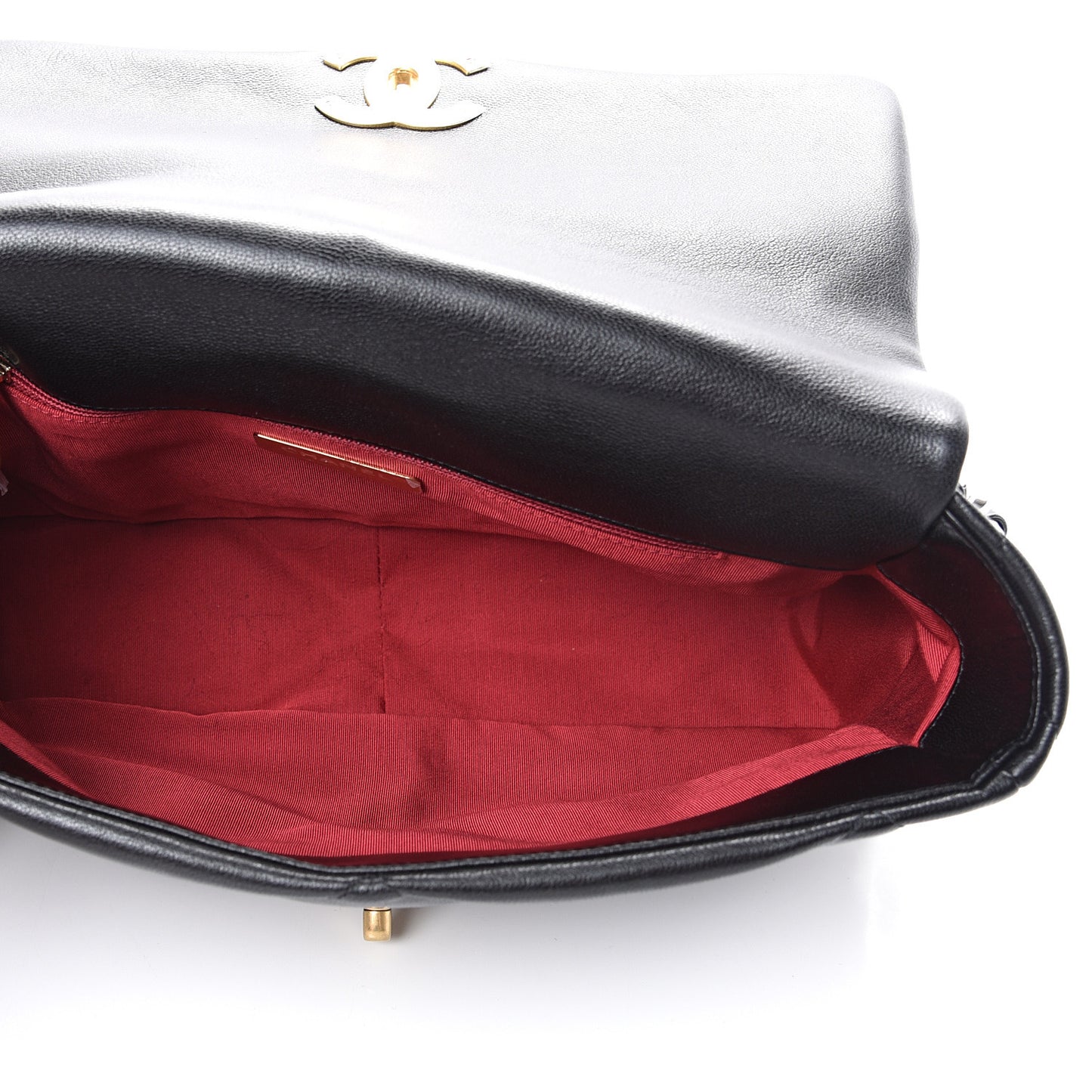 Goatskin Quilted Large 19 Flap Black