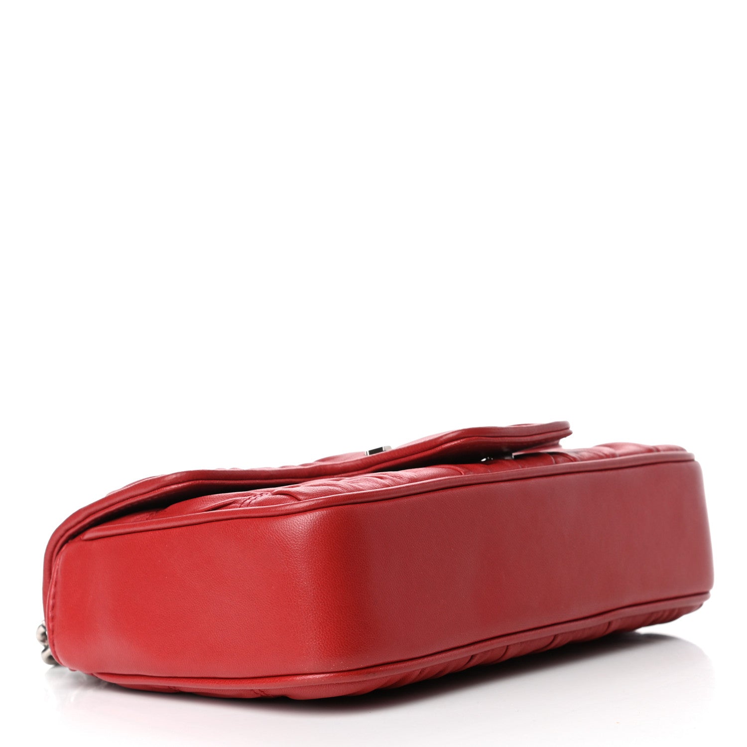 Prada Nappa Gaufre Small Chain Flap Shoulder Bag Fuoco 3 of 4