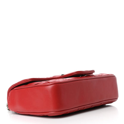 Prada Nappa Gaufre Small Chain Flap Shoulder Bag Fuoco 3 of 4