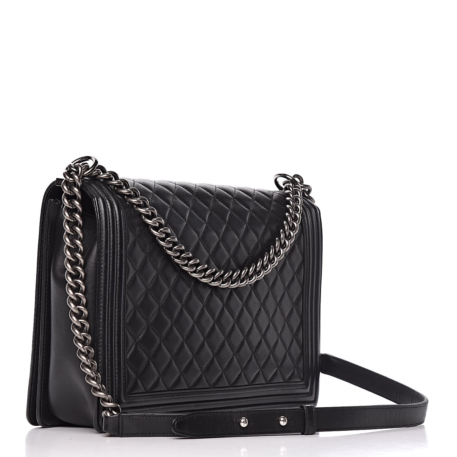 Chanel Lambskin Quilted Large Boy Flap Black 3 of 21