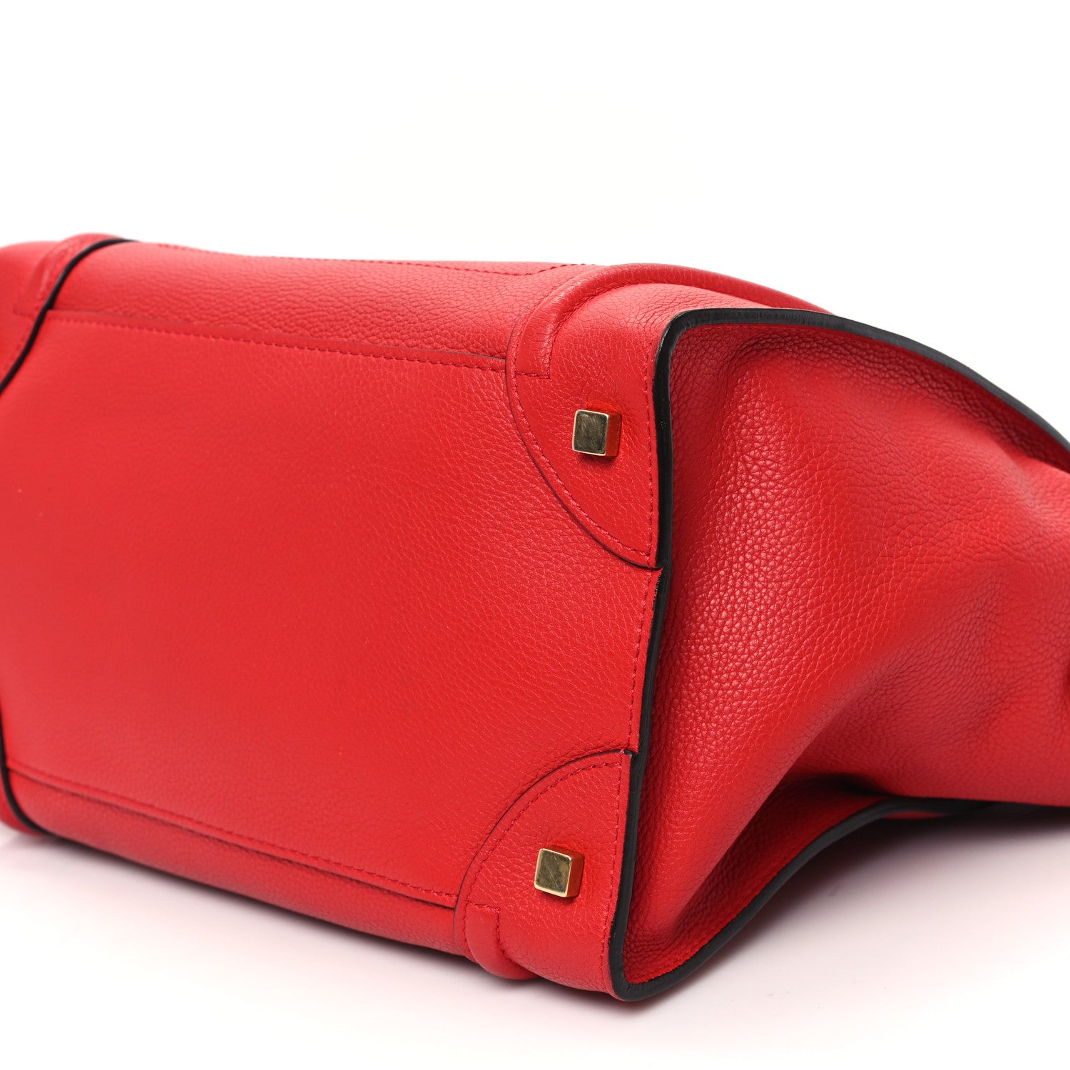 Celine Drummed Calfskin Mini Luggage Coquelicot 9 of 12