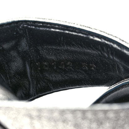 Gucci Glitter Fabric Webby Crossover High Heel Slide Sandals 37 Argento 8 of 9