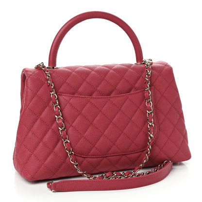 Chanel Caviar Quilted Small Coco Handle Flap Fuchsia 2 of 9