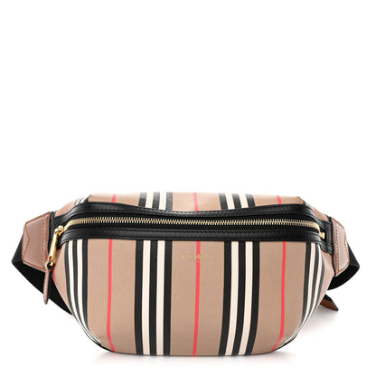 Burberry E-Canvas Icon Stripe Sonny Bum Bag Archive Beige 1 of 9