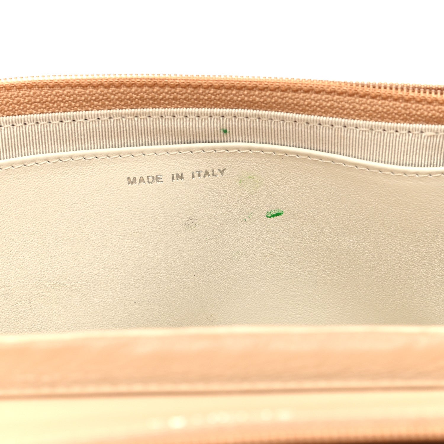 Chanel Grained Calfskin Diamond Stitched Wallet On Chain WOC Beige White 12 of 12