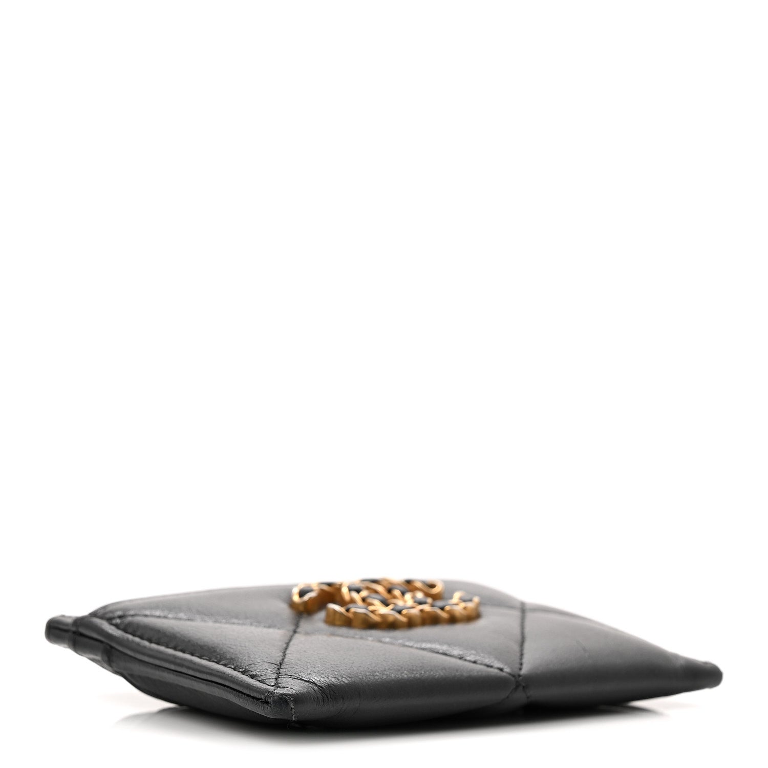 Chanel Lambskin Quilted Chanel 19 Card Holder Black 4 of 9