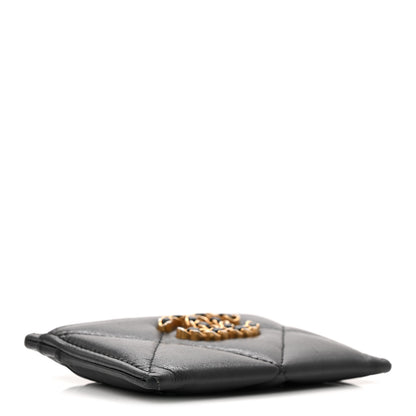 Chanel Lambskin Quilted Chanel 19 Card Holder Black 4 of 9