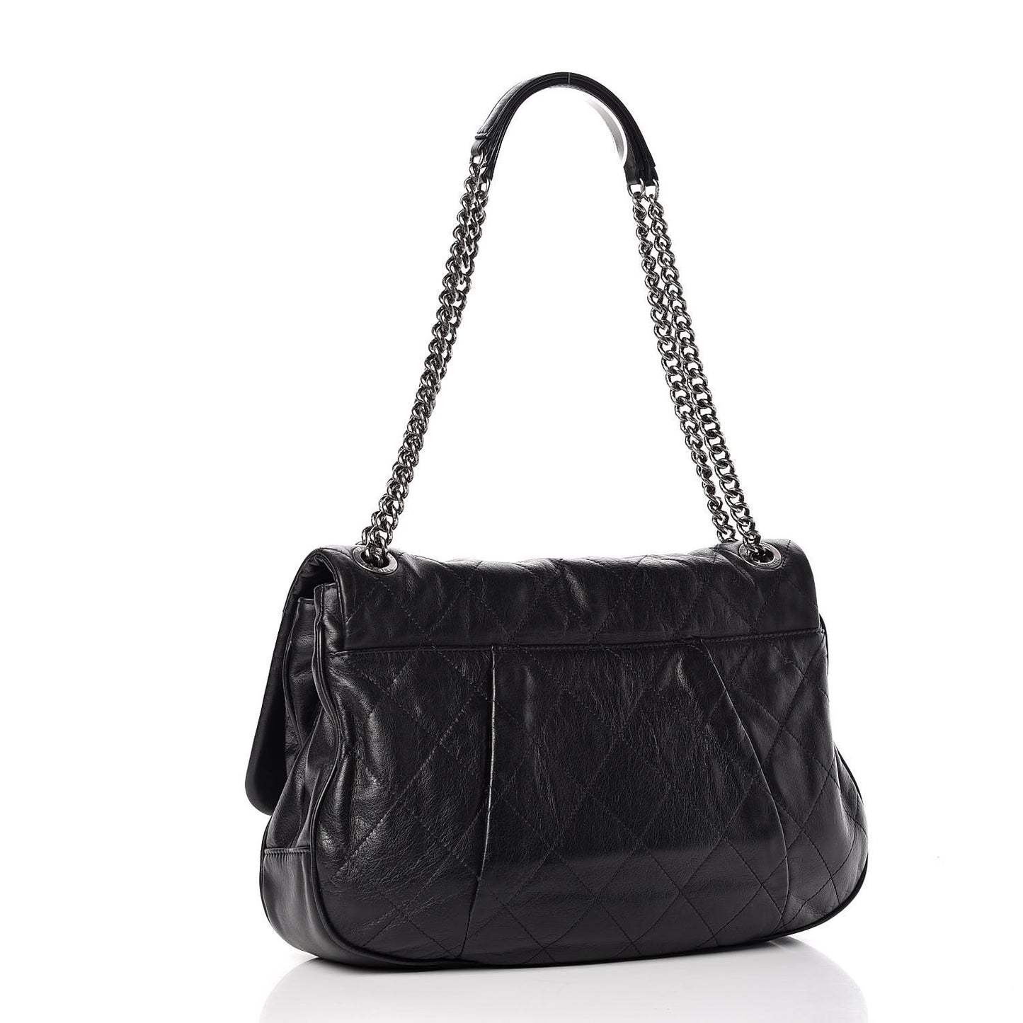Calfskin Coco Pleats Flap Black