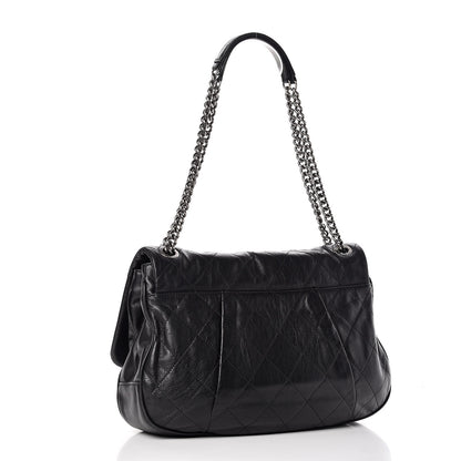 Chanel Calfskin Coco Pleats Flap Black 3 of 19