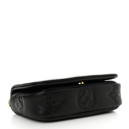 Louis Vuitton Calfskin Bubblegram Wallet On Strap Black 4 of 11