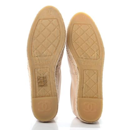 Chanel Lambskin CC Espadrilles 37 Beige Black 5 of 7