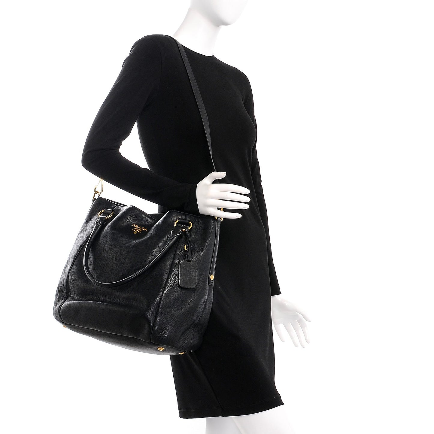 Vitello Daino Tote Nero Black