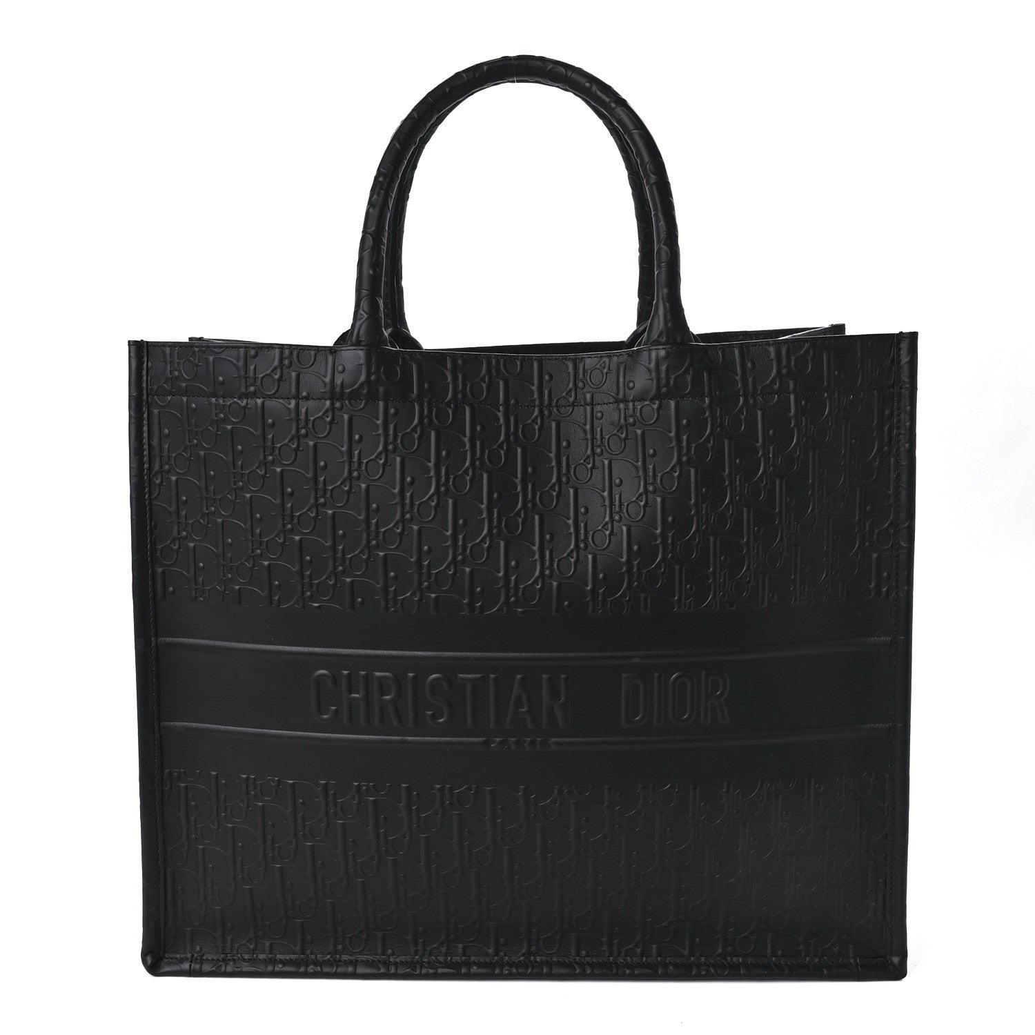 Christian Dior Oblique Calfskin Embossed Book Tote Black 1 of 9